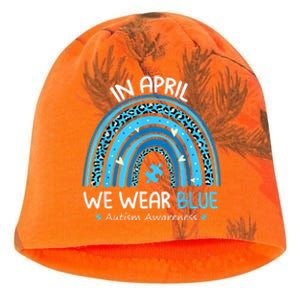 In April We Wear Blue Rainbow Autism Awareness Month Shirt Kati - Camo Knit Beanie