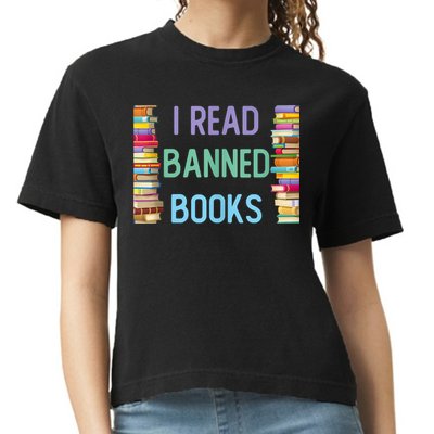 I Am With The Banned Books Shirts Funny I Read Banned Books Comfort Colors Boxy T-Shirt