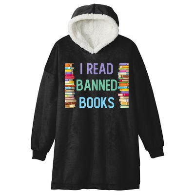 I Am With The Banned Books Shirts Funny I Read Banned Books Hooded Wearable Blanket