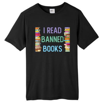 I Am With The Banned Books Shirts Funny I Read Banned Books Tall Fusion ChromaSoft Performance T-Shirt