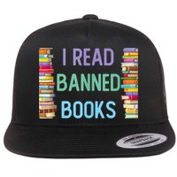 I Am With The Banned Books Shirts Funny I Read Banned Books Flat Bill Trucker Hat