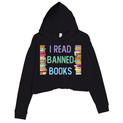 I Am With The Banned Books Shirts Funny I Read Banned Books Crop Fleece Hoodie