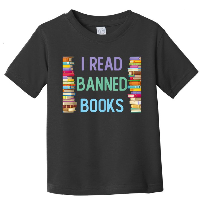 I Am With The Banned Books Shirts Funny I Read Banned Books Toddler T-Shirt
