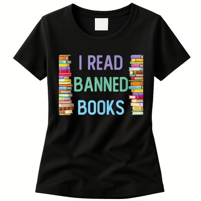 I Am With The Banned Books Shirts Funny I Read Banned Books Womens T-Shirt