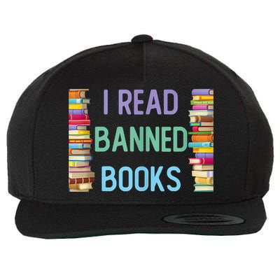 I Am With The Banned Books Shirts Funny I Read Banned Books Wool Snapback Cap