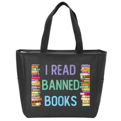 I Am With The Banned Books Shirts Funny I Read Banned Books Zip Tote Bag
