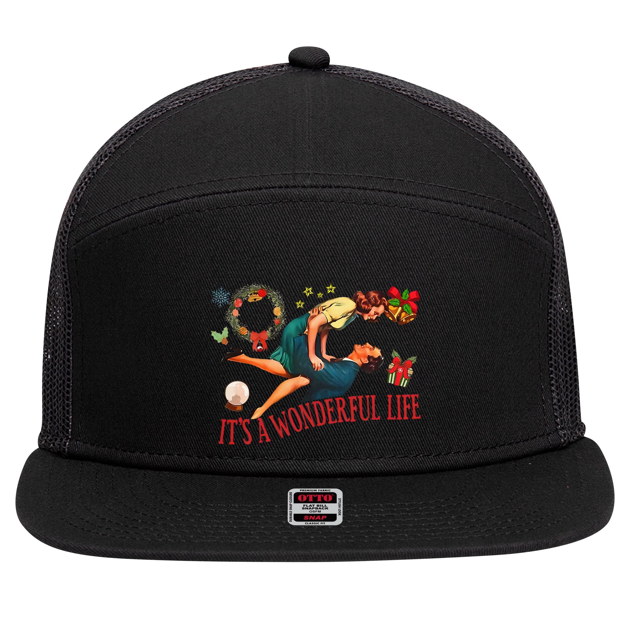 It’S A Wonderful Life Costume 7 Panel Mesh Trucker Snapback Hat