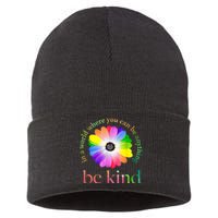 In A World Where You Can Be Anything Be Kind Gift Sustainable Knit Beanie