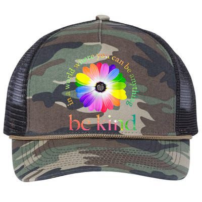 In A World Where You Can Be Anything Be Kind Gift Retro Rope Trucker Hat Cap