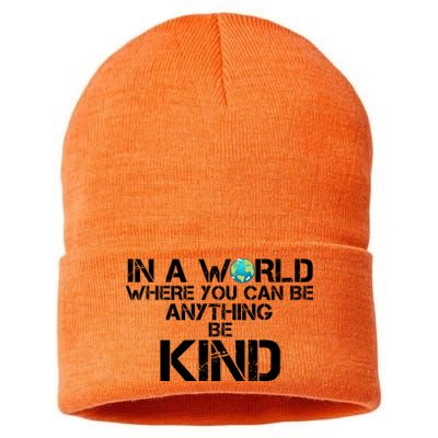 In A World Where You Can Be Anything Be Kind Sustainable Knit Beanie