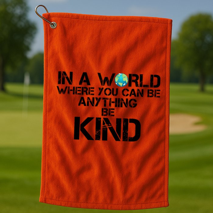 In A World Where You Can Be Anything Be Kind Golf Towel