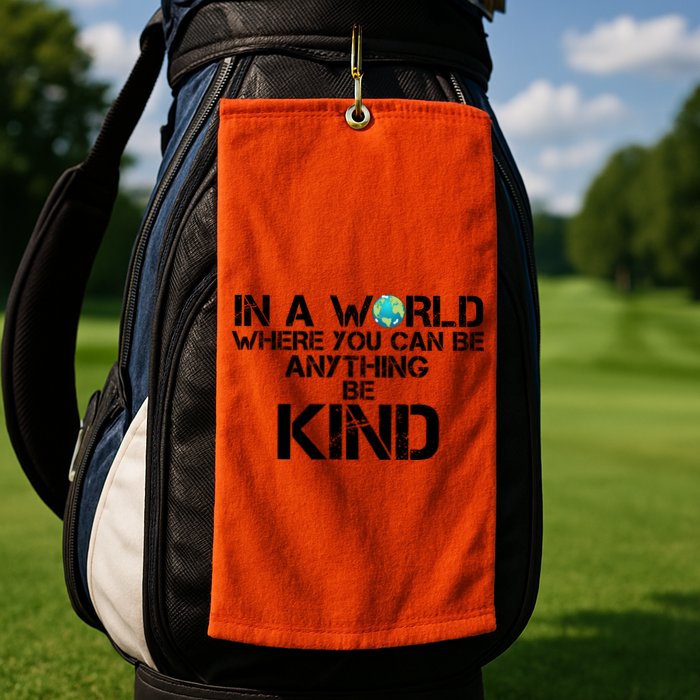 In A World Where You Can Be Anything Be Kind Golf Towel