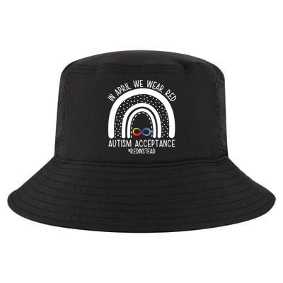 In April We Wear Red Autism Acceptance Red Instead Rainbow Cool Comfort Performance Bucket Hat
