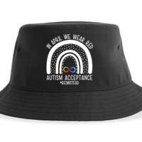 In April We Wear Red Autism Acceptance Red Instead Rainbow Sustainable Bucket Hat