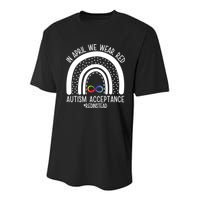 In April We Wear Red Autism Acceptance Red Instead Rainbow Youth Performance Sprint T-Shirt