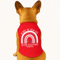 In April We Wear Red Autism Acceptance Red Instead Rainbow Doggie Tank