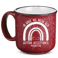 In April We Wear Red Autism Acceptance Red Instead Rainbow 15oz Campfire Ceramic Mug