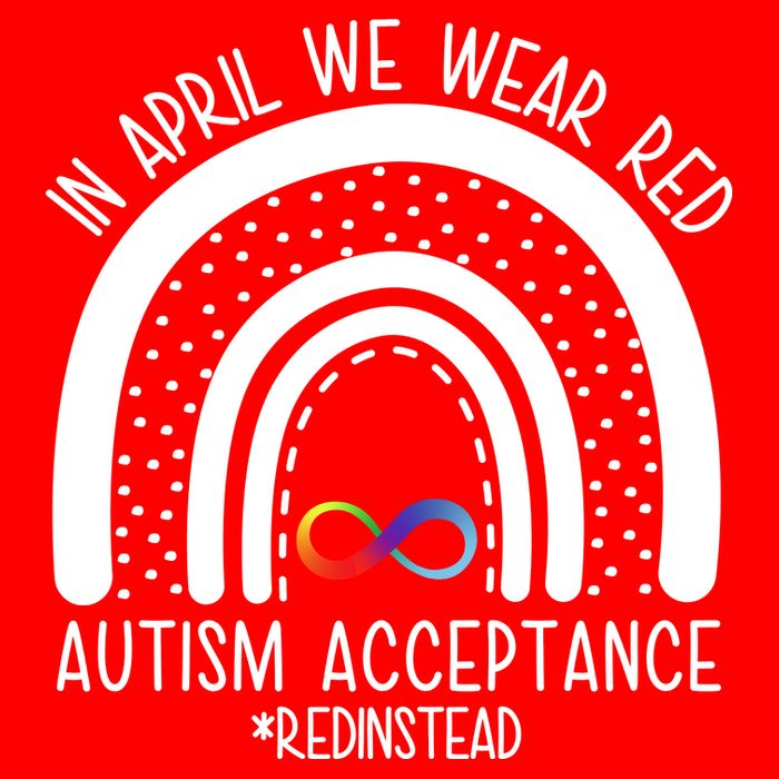 In April We Wear Red Autism Acceptance Red Instead Rainbow 16 in Basic Backpack