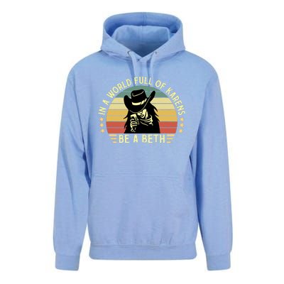 In A World Full Of Karens Be A Beth Retro Vintage Unisex Surf Hoodie