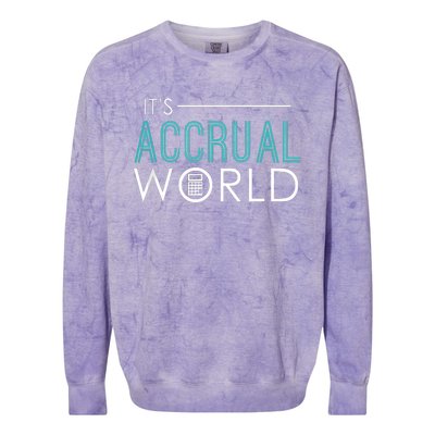 Its Accrual World Funny Accounting Accountant CPA Colorblast Crewneck Sweatshirt