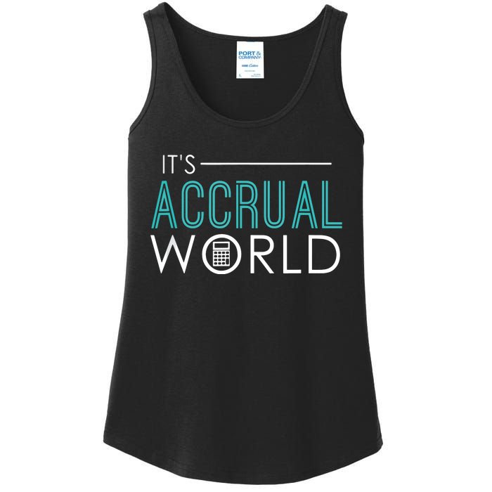 Its Accrual World Funny Accounting Accountant CPA Ladies Essential Tank