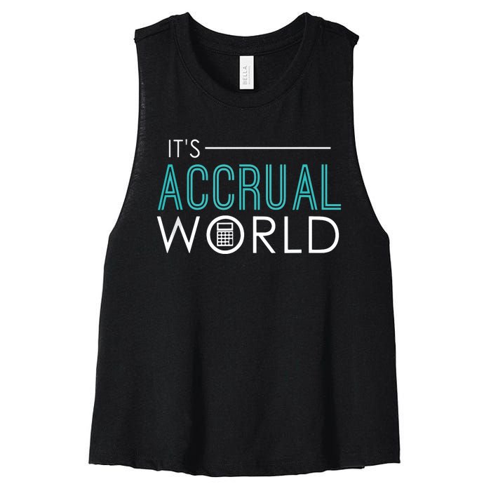 Its Accrual World Funny Accounting Accountant CPA Women's Racerback Cropped Tank