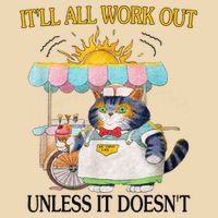 ItLl All Work Out Unless It DoesnT Funny Cat Ice Cream Drawstring Bag