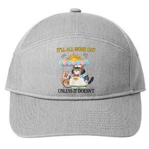 ItLl All Work Out Unless It DoesnT Funny Cat Ice Cream 7-Panel Snapback Hat