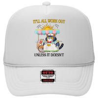 ItLl All Work Out Unless It DoesnT Funny Cat Ice Cream High Crown Mesh Back Trucker Hat