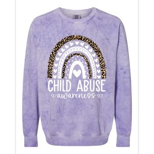 In April We Wear Blue Cool Child Abuse Prevention Awareness Colorblast Crewneck Sweatshirt