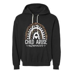 In April We Wear Blue Cool Child Abuse Prevention Awareness Garment-Dyed Fleece Hoodie