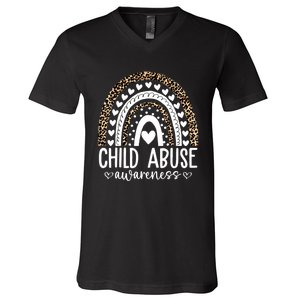 In April We Wear Blue Cool Child Abuse Prevention Awareness V-Neck T-Shirt