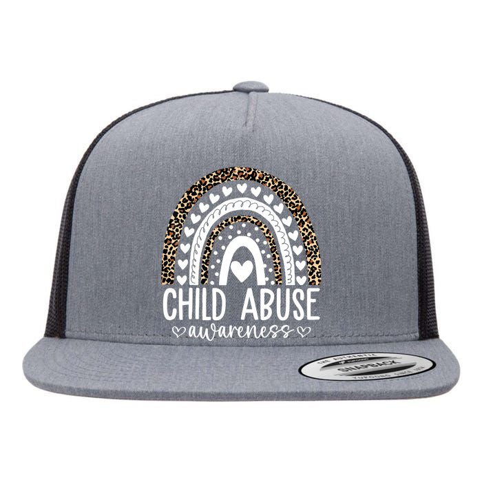 In April We Wear Blue Cool Child Abuse Prevention Awareness Flat Bill Trucker Hat