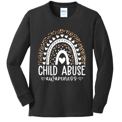 In April We Wear Blue Cool Child Abuse Prevention Awareness Kids Long Sleeve Shirt