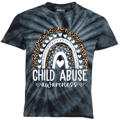 In April We Wear Blue Cool Child Abuse Prevention Awareness Kids Tie-Dye T-Shirt