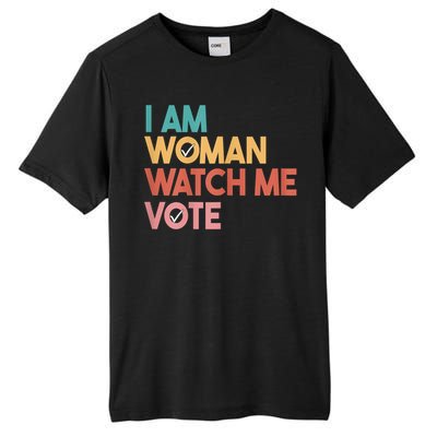 I Am Woman Watch Me Vote 2024 Tall Fusion ChromaSoft Performance T-Shirt