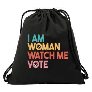 I Am Woman Watch Me Vote 2024 Drawstring Bag