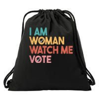 I Am Woman Watch Me Vote 2024 Drawstring Bag