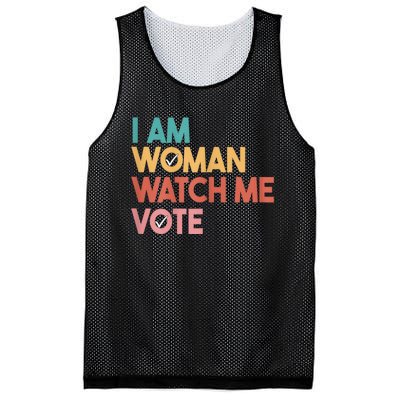 I Am Woman Watch Me Vote 2024 Mesh Reversible Basketball Jersey Tank