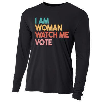 I Am Woman Watch Me Vote 2024 Cooling Performance Long Sleeve Crew