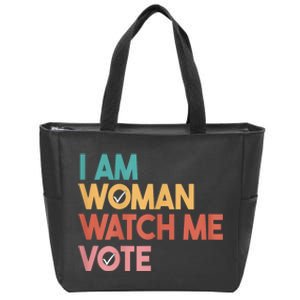 I Am Woman Watch Me Vote 2024 Zip Tote Bag