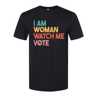 I Am Woman Watch Me Vote 2024 Softstyle CVC T-Shirt