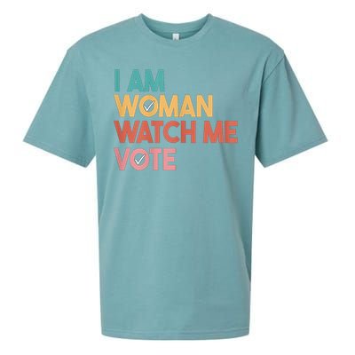 I Am Woman Watch Me Vote 2024 Sueded Cloud Jersey T-Shirt