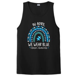 In April We Wear Blue Rainbow Autism Awareness Month PosiCharge Competitor Tank