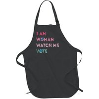 I Am Woman Watch Me Vote 2024 Full-Length Apron With Pockets