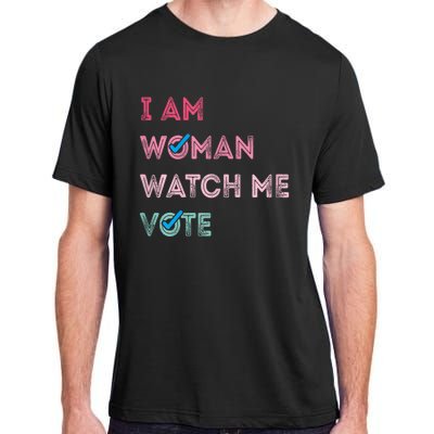 I Am Woman Watch Me Vote 2024 Adult ChromaSoft Performance T-Shirt