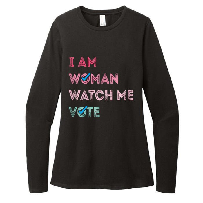 I Am Woman Watch Me Vote 2024 Womens CVC Long Sleeve Shirt