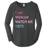 I Am Woman Watch Me Vote 2024 Women's Perfect Tri Tunic Long Sleeve Shirt