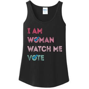 I Am Woman Watch Me Vote 2024 Ladies Essential Tank