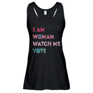 I Am Woman Watch Me Vote 2024 Ladies Essential Flowy Tank